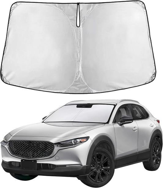 Autovir Windshield Sun Shade Fit for 2019-2024 2025 2026 Mazda CX-30 Sunshade, Front Car Window Shades Sun Visor, Blocks UV Rays & Heat, Car Accessories by Autovir