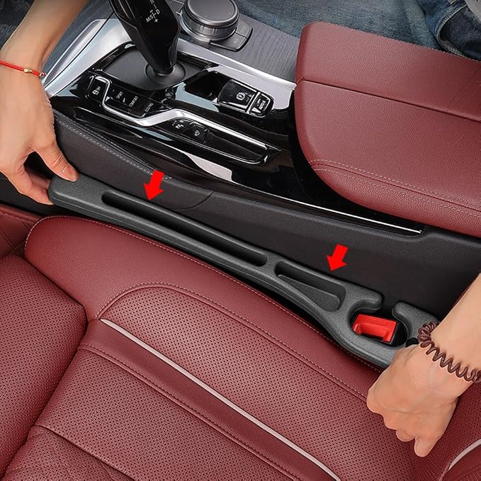 YLXGT Car Seat Gap Filler Organizer Universal for Car SUV Truck Accessories Seat Gap Plug Blocker with Storage Slot Black 2 Pack - Image 4