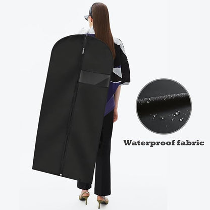 Garment Bags for Hanging Clothes, 45'' Suit Bag Cover for Storage and Travel, Dress Bags for Gowns Long, 2 Pack (Black) - Image 6