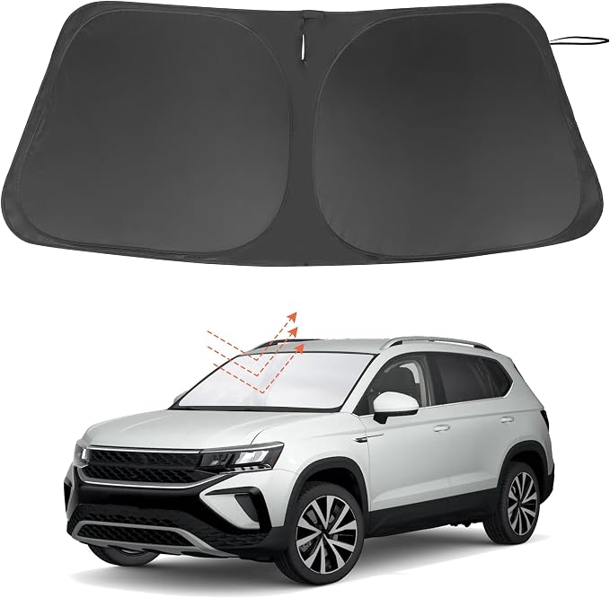 Windshield Sun Shade for 2022-2026 Volkswagen Taos Accessories | Full covered, Foldable & Durable, Block UV Rays, Reduce Heat, Easy to install, Keep Car Cooler by LHFLIVE