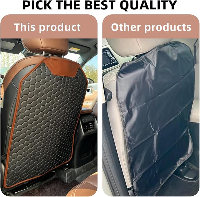 Kick Mat Back Seat Protector - Car Back Seat Cover for Kids Feet - Waterproof & Sturdy Protector for Upholstery from Dirt, Mud, Scratches and Stain (White) - Image 8