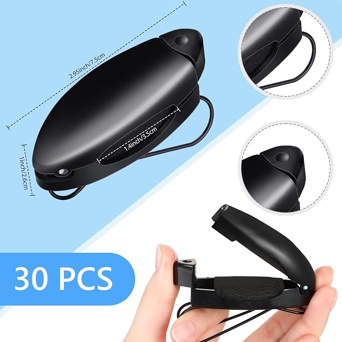 Frienda 30 Pieces Car Sunglasses Holder for Sun Visor Car Clip Bulk, Accessories Interior Eyeglasses Mount Ticket Card Clip Glasses Holder Auto Clip Holder(Black) - Image 2