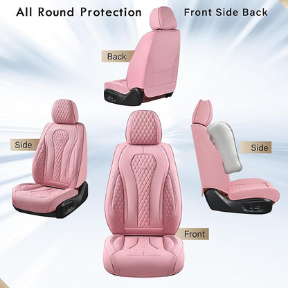 Coverado Seat Covers, Car Seat Covers Front Seats, Pink Car Seat Covers, Waterproof Auto Seat Covers, Seat Cushion, Front Seat Covers Leatherette Car Seat Protector Universal Fit Most Cars - Image 4