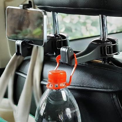 TOOVREN Upgraded 6 Pack Car Headrest Hidden Hook 2 in 1 Car Seat Hooks with Phone Holder for Purse, Backpacks,Toys,and Even Bottle Storage Organizer (Silver) - Image 5
