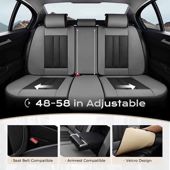 Coverado Nappa Leather Car Seat Covers Front Set, Luxury Waterproof Seat Protectors, Airbag Compatible Anti‑Slip Auto Seat Covers, Universal Fit for Most Cars SUVs Trucks Pickup Vehicles - Image 5