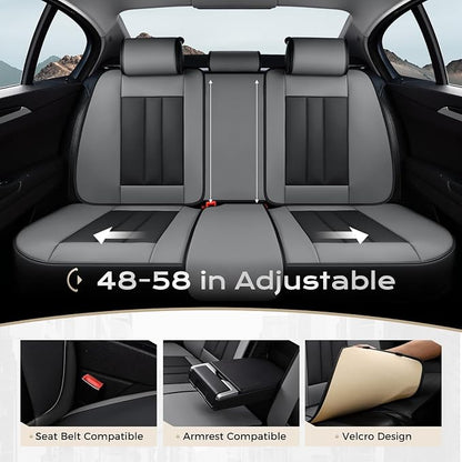 Coverado Nappa Leather Car Seat Covers Front Set, Luxury Waterproof Seat Protectors, Airbag Compatible Anti‑Slip Auto Seat Covers, Universal Fit for Most Cars SUVs Trucks Pickup Vehicles - Image 5