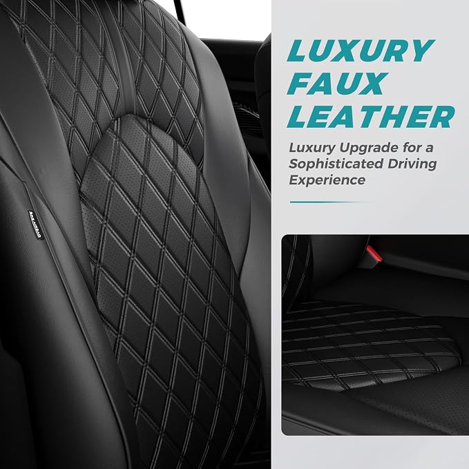 Custom Seat Covers for Toyota Grand Highlander 2024-2026 8 Seats | black, faux leather, 2nd row 40/60 split bench, waterproof, breathable, airbag compatible, stain resistant - Image 2