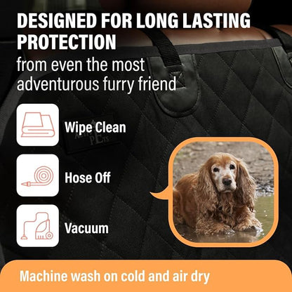 Beige XL Dog Car Hammock Back Seat Cover, Waterproof Backseat Cover Protector for Truck Bench Rear of Sedans or SUVs, Essential Pet Supplies Vacuum or Wipe Clean, Machine Washable - Image 6