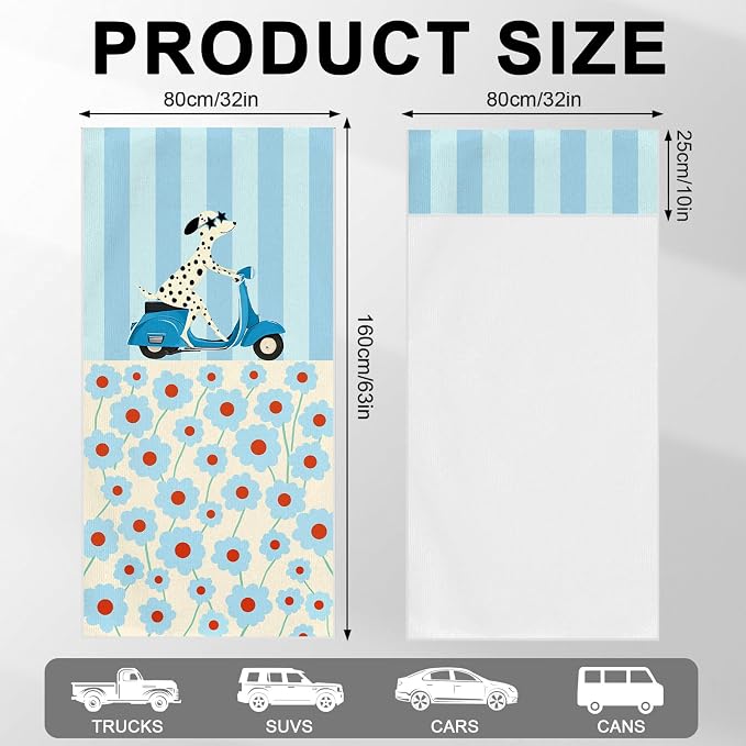 2 Pack Car Towels Seat Cover with Storage Bag, Multifunctional Microfiber Towel for Gym Outdoor Sport Running,Picnic, Beach, Pet Dog Travel,Fits Car SUV Truck (Scooter Dog) - Image 3