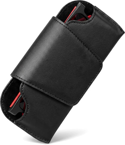 Magnetic Car Sunglasses Holder for Visor, Black PVC Leather | 1-hand access stops lens scratches clip installs fast 7x3.5" won't block view Fits all car visors & most eyewear by Cxprctpu