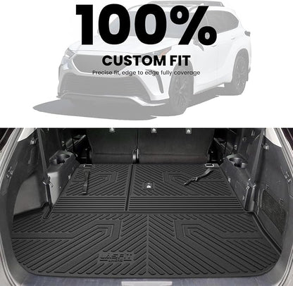 LASFIT Cargo & Backrest Mats for Toyota Highlander 2026-2020 7 & 8 Seats | Fit Without Subwoofer, All Weather TPE Custom Fit Cargo Liner, Full Coverage Cargo Mats - Image 5
