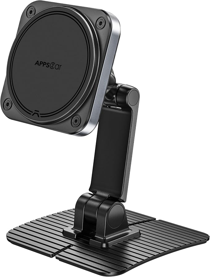 APPS2Car for Magsafe Car Mount, Magnetic Phone Holder for Car, 360° Adjustable Cell Phone Mount with Large Adhesive Base, Fits Flat & Curved Dashboards, Compatible with iPhone, Samsung, Smartphones by APPS2Car