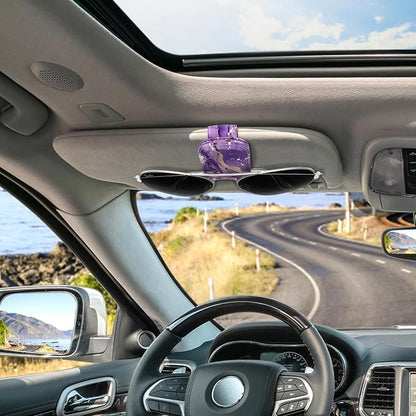 Sunglasses Holder for Car Visor, Magnetic Leather Car Sunglass Holder, Car Sun Visor Glasses Hanger Clip, Car Interior Accessories for Women Men, Fits All Size Eyeglasses - Image 7