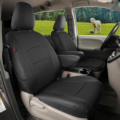 coverdream Odyssey Car Seat Covers Custom Fit for 2004-2010 Honda Odyssey,2nd-Row Captains Seats,Fully Covered Waterproof Leather Seat Protector (Full Set,Black) by Coverdream