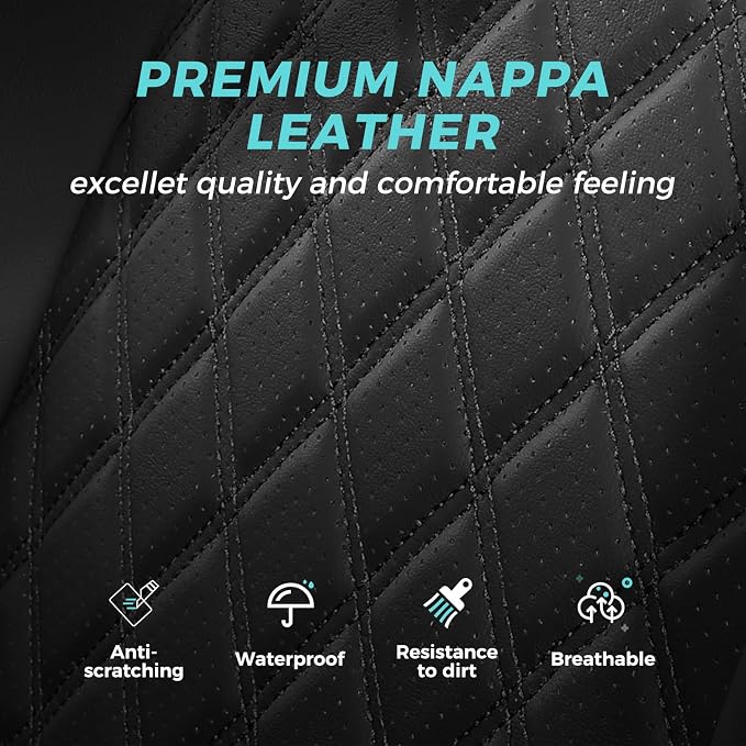 Custom Seat Covers for Toyota Highlander 2014-2019 7 Seats Black | faux leather, 2nd row captain chairs, waterproof, breathable, airbag compatible, stain resistant, easy install, durable - Image 5