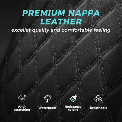 Custom Seat Covers for Toyota Highlander 2014-2019 7 Seats Black | faux leather, 2nd row captain chairs, waterproof, breathable, airbag compatible, stain resistant, easy install, durable - Image 5