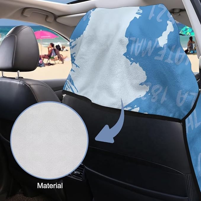 SEANATIVE Car Seat Cover Car Towel - Washable Sweat Protector for Workout, Sports Towel Cushion Cover, Women Men Dogs' Universal Seat Covers for Cars Trucks SUV, Flag of Guatemala Print - Image 6