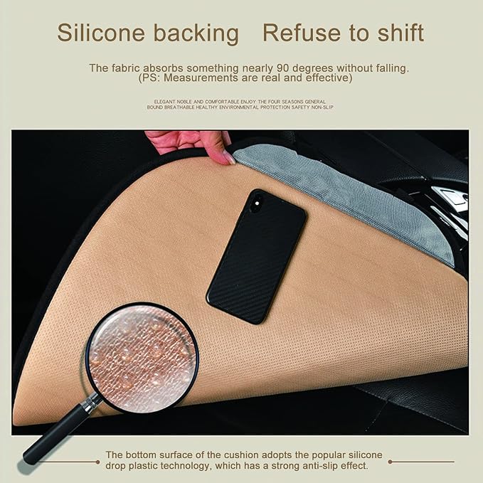 1 PC Car Seat Cover Auto Cushion Vehicle Front Seat Chair Cover Protective Mat pad for Baby, SUV, Skin-Friendly Golden Embroidery Thread (Black-Front) - Image 5