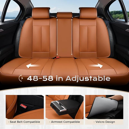Coverado Car Seat Covers, Seat Covers for Cars, Waterproof Leather Auto Seat Protectors, Leather Car Seat Cushion, Car Interiors Accessories Universal Fit for Most Cars - Image 4