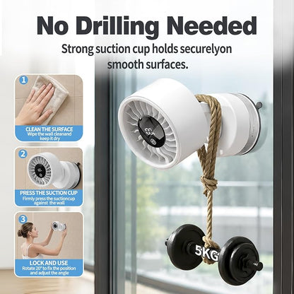 Upgraded Suction Cup Wall Mounted Fan with 4000mAh Battery, 5 Speeds Adjustable 180 Tilt 340 Rotation - Rechargeable Portable Fan Strong Suction for Home, Kitchen, Bathroom, RV, Office, Gym, Cruise - Image 4