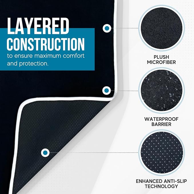 DryvaSeat - Premium Microfiber Towel Car Seat Cover - Waterproof & Sweatproof - Universal Fit, Machine Washable, Non-Slip - Seat Protector for Car, Truck, SUV, Van (Black, 2 Pack) - Image 4