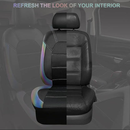 CAR PASS Leather Car Seat Covers Front Seats only, with Air Mesh Front Seat Covers Breathable, Cool Automotive Seat Covers 2 Pack, Universal Fit Most Cars,SUV,Truck,Van Airbag Compatible(Iridescent) - Image 8