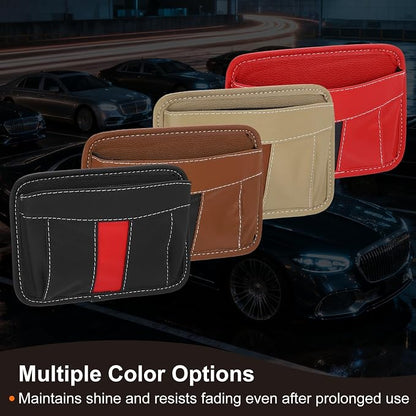 HARFINGTON 2pcs Car Seat Side Pocket Organizer PU Leather Auto Door Console Storage Bag Car Seat Gap Filler Multifunctional Car Pocket Pouch for Keys Coins Phone Sunglasses, Brown - Image 7