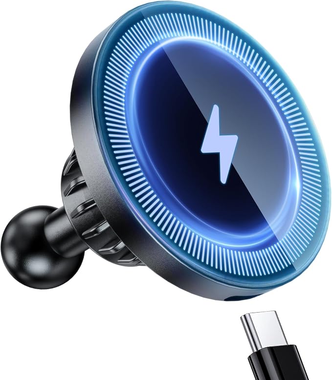 Magnetic Wireless Charging Phone Holder with 1” Ball for MagSafe | [Heavy-Duty] 1 inch Ball Mount for MagSafe Charger Compatible with RAM Mounts Double Socket Arm by ARMOLABX