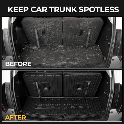 Floor Mats for 2017-2023 GMC Acadia 6-Seater Accessories | Full-Coverage Set with Integrated Cargo Liner & Backrest Protector, Odorless & Durable, All-Weather Protection, 3D Laser Fit - Image 6