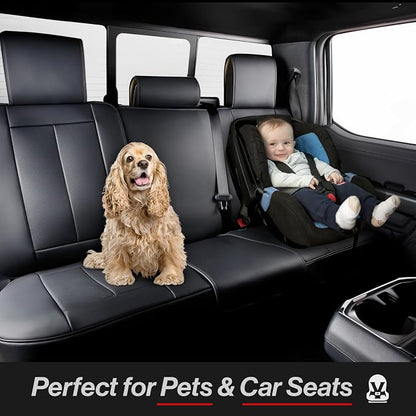 Coverland Premium Custom Fit Truck Car Seat Covers Full Set Seat Waterproof | Airbag Compatible Non-Slip Seat Cover for 2003-2009 Dodge Ram 3500 Quad Cab [Black - Size Chart X62] - Image 8