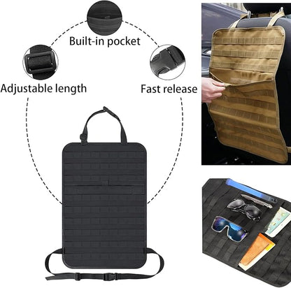 7 PACK Tactical Seat back organizer Truck organizer With 6 Detachable Pouches Universal For Car Truck Ford Jeep Military-Grade Heavier Panels With Multi-functional Packs (Black) - Image 7