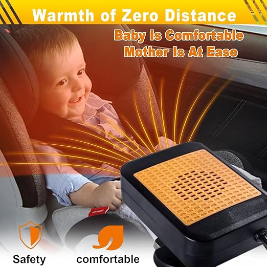 Portable Car Heater & Defroster – 12V 200W Fast Heating and Cooling Fan | Plug in Cigarette Lighter Windshield Defogger,with 360° Rotatable Portable Car Heaters for Vehicle, SUV & RV - Image 5