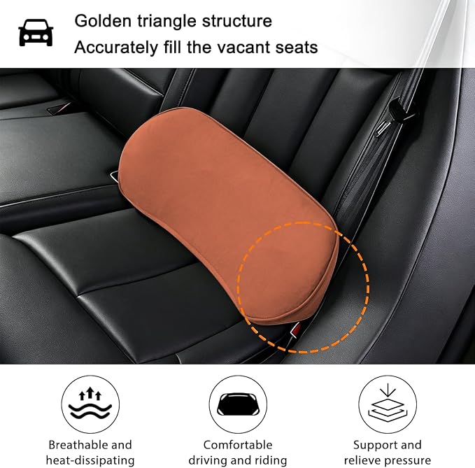 Zpana Car Lumbar Support Pillow, Memory Foam Vehicle Seat Lower Back Support Cushion for Back Pain Relief & Sciatica, Comfortable Auto Driver Seat Pad, Universal for Vehicles (Orange) | Memory Foam Lumbar Support Pillow, Lower Back Pain Relief & Sciati... - Image 4