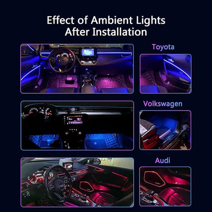 Car-Ambient-Lighting-Kit,RGB 18 in 1 256 LED with Wireless APP DIY Modes | Acrylic Interior Car LED Strip Light for Universal Cars - Image 8