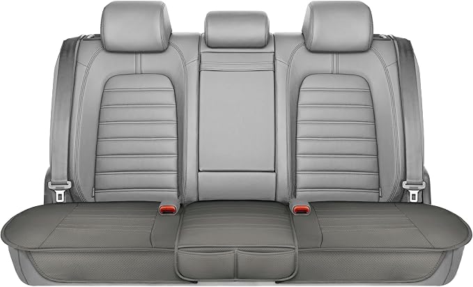 Motor Trend Rear Seat Protector for Cars, SUVs & Trucks – Nappa Leather Bench Cover Protector - Car Seat Cover for Kids, Pets & Baby - Durable Back Seat Protector, Gray Universal Fit Bottom Coverage - Image 8