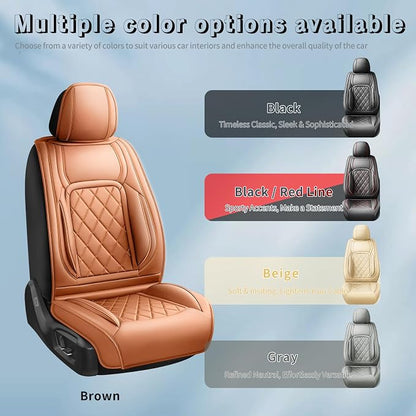Fit RAV4 Premium Leather Car Seat Covers for Toyota RAV4 2007-2025 2026 - Waterproof，Breathable，All-Weather Seat Cushion Protecto & Airbag Compatible, 2 Front Seat Brown - Image 5