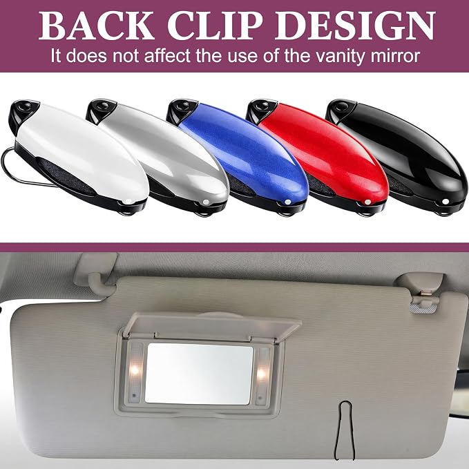 Frienda 5 Pcs Car Sun Visor Clip Sunglasses Holder,Classic Color | Visor Clips for Eyeglasses, Securely Holds Glasses, Ticket Card Holder, Metal Shell Spring Clip, For Women Men Drivers - Image 3