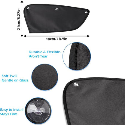 Car Window Shades, Side Window Sun Glare Blocker with 3 Strong Suction Cups, 2 Pack UV Protection Driving Shade for Driver & Passenger Side, Heat Reduction, Easy Installation - Image 4