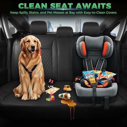 RIDEPOSH Custom Fit Seat Covers for Honda Civic 2022-2026 | Sedan LX 2022-2026, Sport 2022-2024, Faux Leather, Solid Bench Rear, No Rear Armrest, Waterproof, Airbag Compatible, Full Set - Image 7
