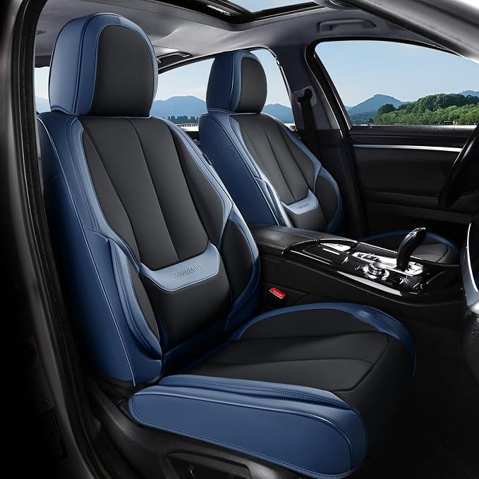 Coverado Car Seat Covers, Seat Covers for Cars, Waterproof Leather Auto Seat Protectors, Leather Car Seat Cushion, Car Interiors Accessories Universal Fit for Most Cars by COVERADOAUTO
