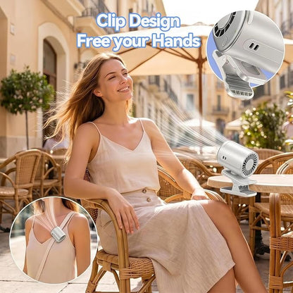 Car Air Conditioner Clip Fan with Semi-Cooling Technology, 2026 New USB Rechargeable Portable Fan, Mini Fan, Hands-Free Clip on Fan for Cars, Work, Camping (White) - Image 5