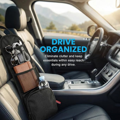 2 PCS Car Seat Storage Hanging Bag, Multi-Pocket Auto Interior Seats Side Organizer with Mesh Pockets, Multifunctional Vehicle Seat Mesh Storage Bag for Phones Wallets Glasses - Image 5