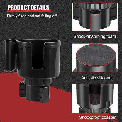 2 in 1 Car Cup Holder Expander with Phone Holder, 2.6"-3.93" Vehicle Cupholder Extender Adapter with Expandable Base, Auto Interior Water Bottle Accessories, Universal fit - Image 3
