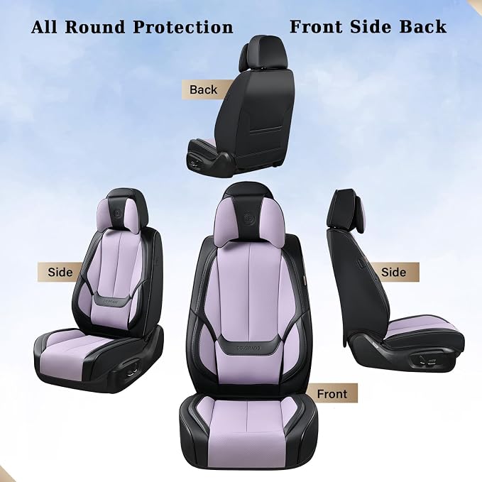 Coverado Car Seat Covers, Seat Covers for Cars, Waterproof Leather Auto Seat Protectors, Leather Car Seat Cushion, Car Interiors Accessories Universal Fit for Most Cars - Image 3