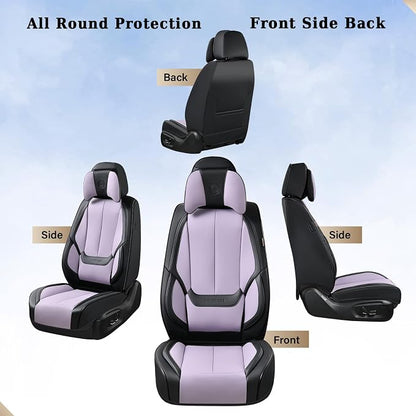 Coverado Car Seat Covers, Seat Covers for Cars, Waterproof Leather Auto Seat Protectors, Leather Car Seat Cushion, Car Interiors Accessories Universal Fit for Most Cars - Image 3