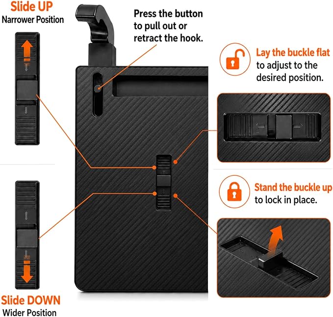 Car Steering Wheel Tray for Eating Food, Adjustable Car Laptop Desk Table Fits 16" Laptop and Steering Wheel Cover with Dual Panels, Ideal for Cars, SUV, EV Parked Charging - Image 5