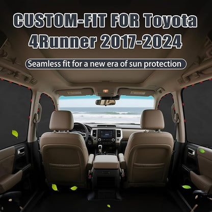 ZATOOTO Car Window Shades for Toyota 4Runner 2017-2024,100% Block Light | 4 Pcs Magnetic Car Window Covers,Privacy Curtains,Side Window Sun Shade for Baby Breastfeeding, Sleeping, Camping - Image 7