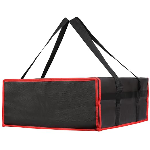 Bodaon Insulated Pizza Delivery Bag, 20" x 20" x 8" Pizza Warmer Bags for Carry Hot, Insulated Food Delivery Bag, Insulated Grocery Bags, Black with Red Edge, 1-Pack | Pizza Warmer Bags for Carry Hot Food, Insulated Food Delivery Bag, Grocery Shopping ... by Bodaon