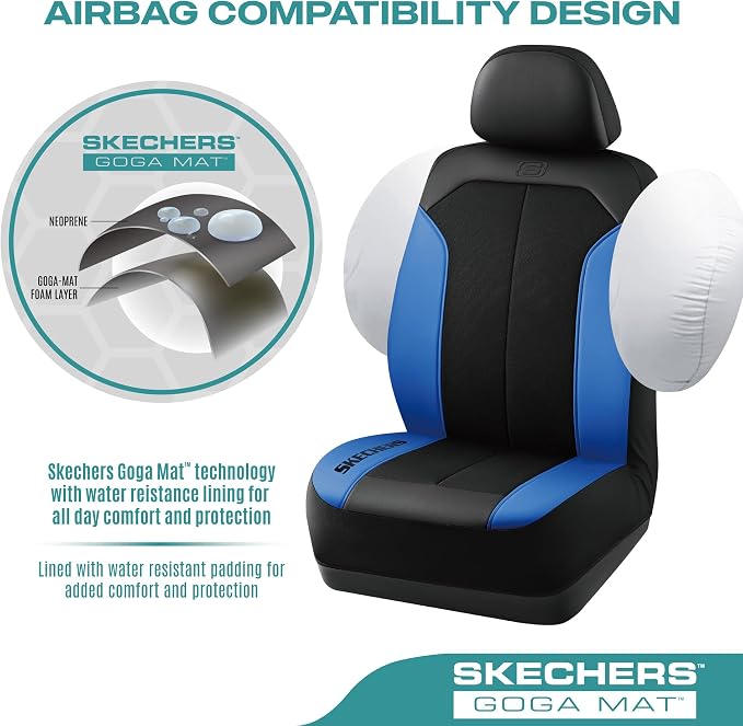 Skechers Car Seat Covers,GOGA Mat Oxford Cloth Seat Covers,Waterproof Car Seat Covers Full Sets,Automotive Universal Fit Seat Cover for Most Cars, Suvs, Trucks,Blue - Image 5