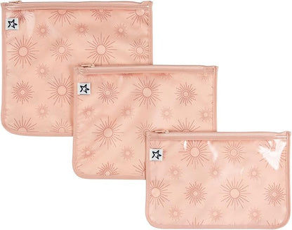 Tiny Twinkle Diaper Bag Organizing Pouches|3 Pack Mess-Proof Clear Front Travel Organizer Bags&TSA Approved Toiletry Bag Set for Baby and Mom Essentials by TinyTwinkle